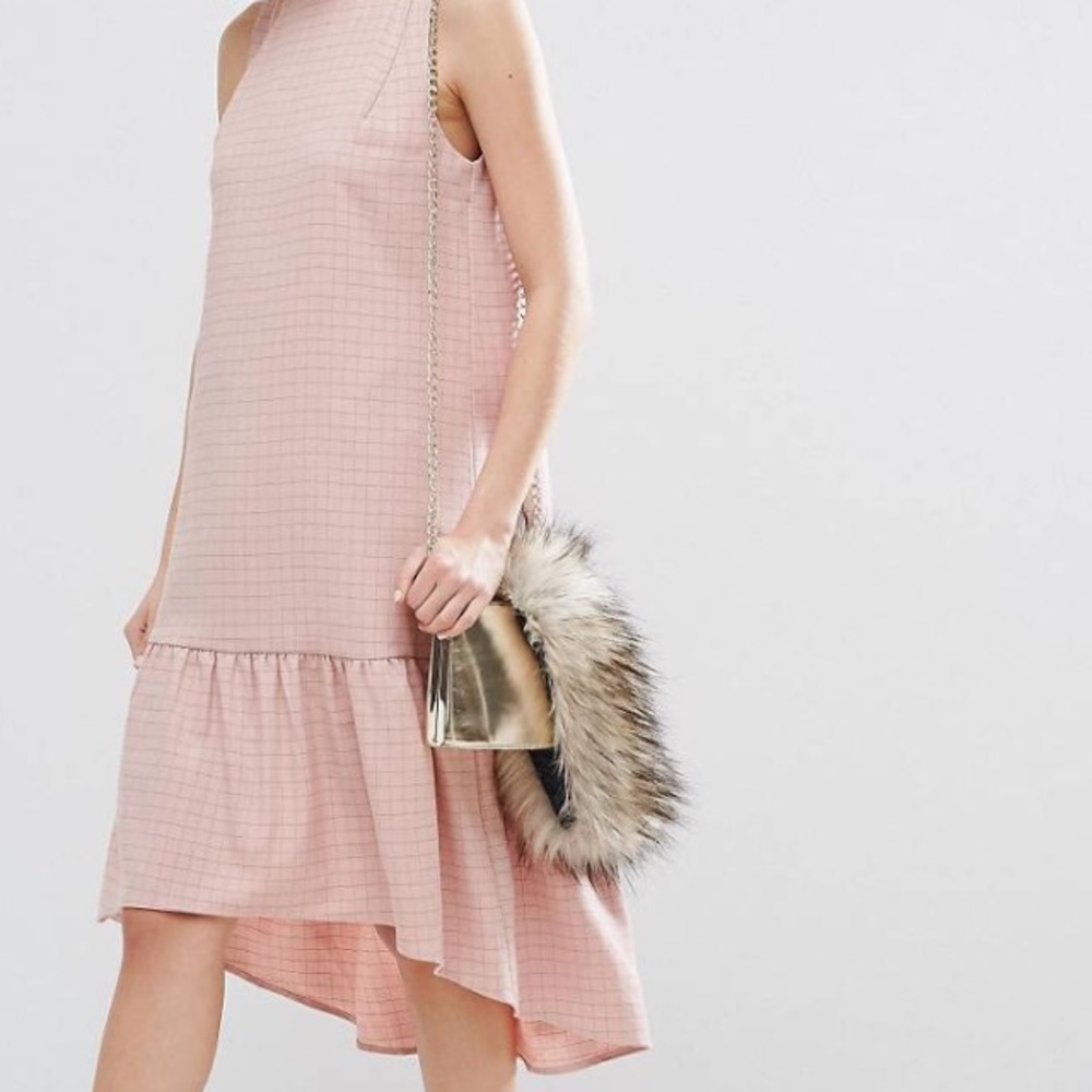 ASOS Pink Hi-Lo Midi Dress